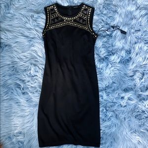 Ivanka Trump Black Studded Body Con Dress Size 2